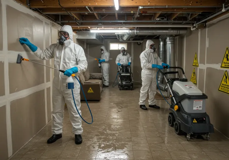Basement Moisture Removal and Structural Drying process in Kimberling City, MO